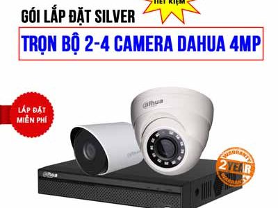 Trọn bộ 2-4 camera DAHUA 4MP cho bệnh viện (SILVER D42019-4)