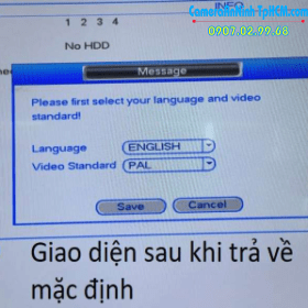 Sau khi reset thành công, đầu ghi khởi động lại sẽ có giao diện này